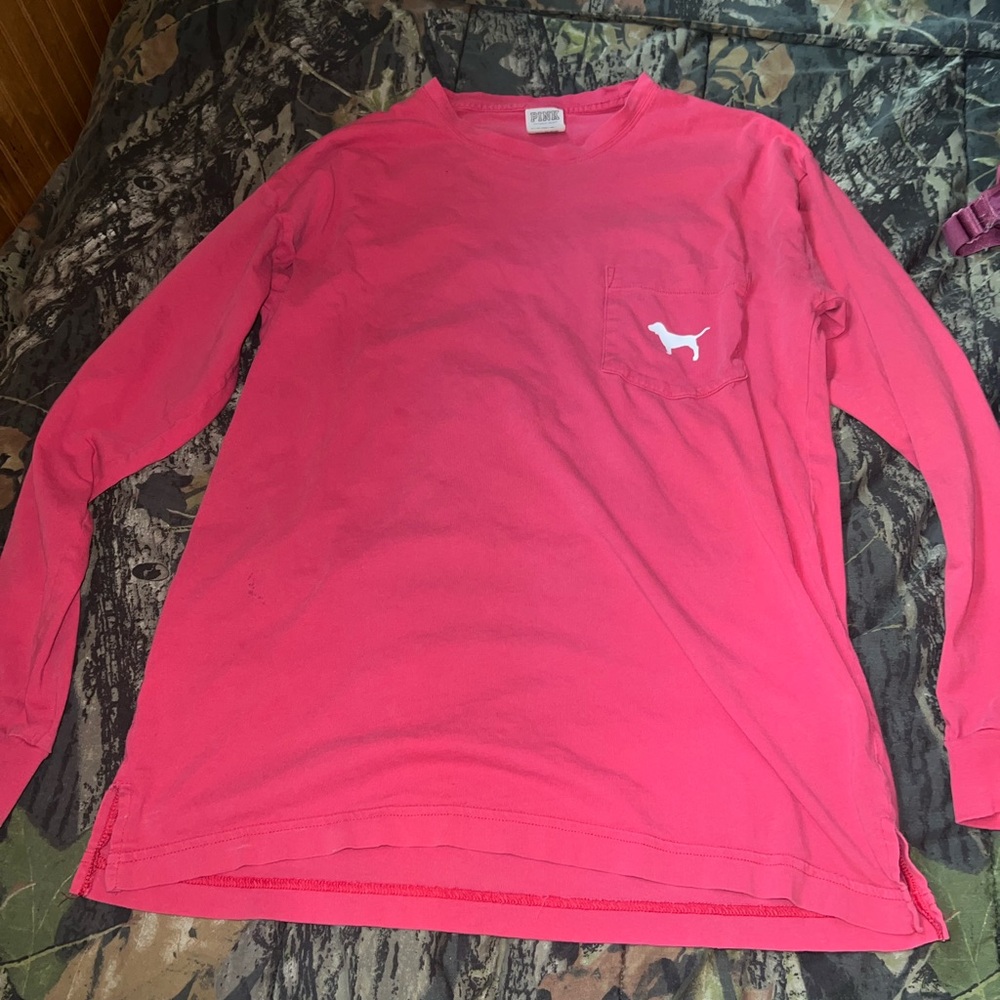 PINK Victoria's Secret Long Sleeve Tee - Bright Pink